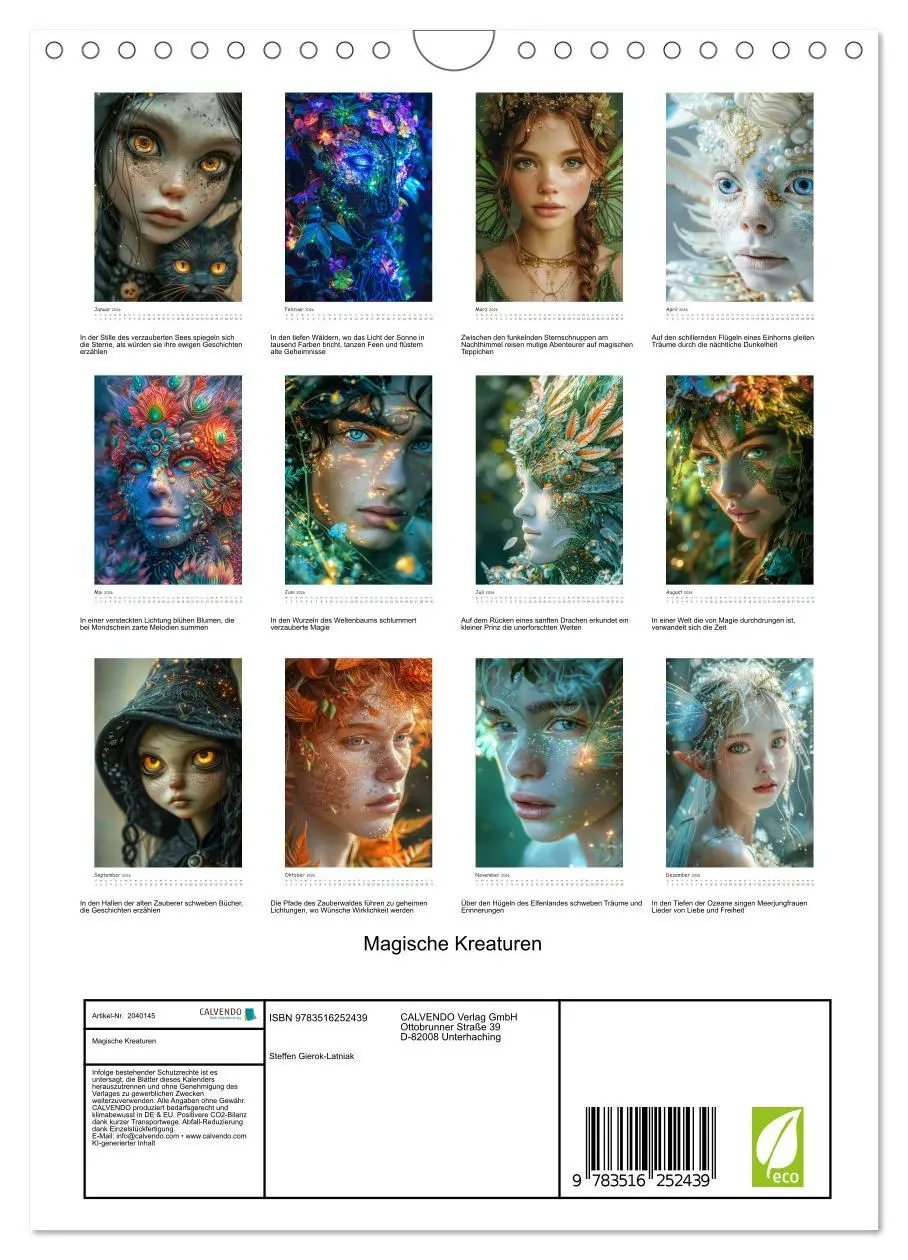 Bild: 9783516252439 | Magische Kreaturen (Wandkalender 2026 DIN A4 hoch), CALVENDO...