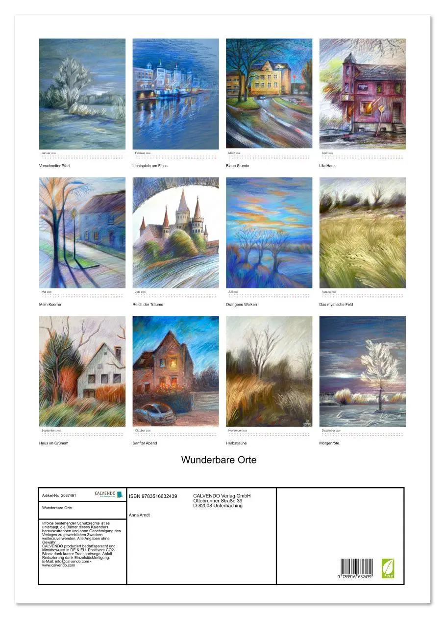 Bild: 9783516632439 | Wunderbare Orte (Wandkalender 2026 DIN A2 hoch), CALVENDO...