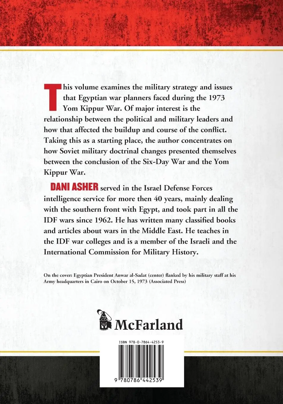 Rückseite: 9780786442539 | The Egyptian Strategy for the Yom Kippur War | An Analysis | Asher