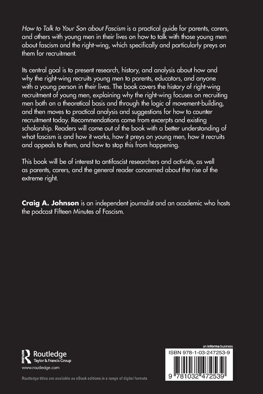 Rückseite: 9781032472539 | How to Talk to Your Son about Fascism | Craig A Johnson | Taschenbuch