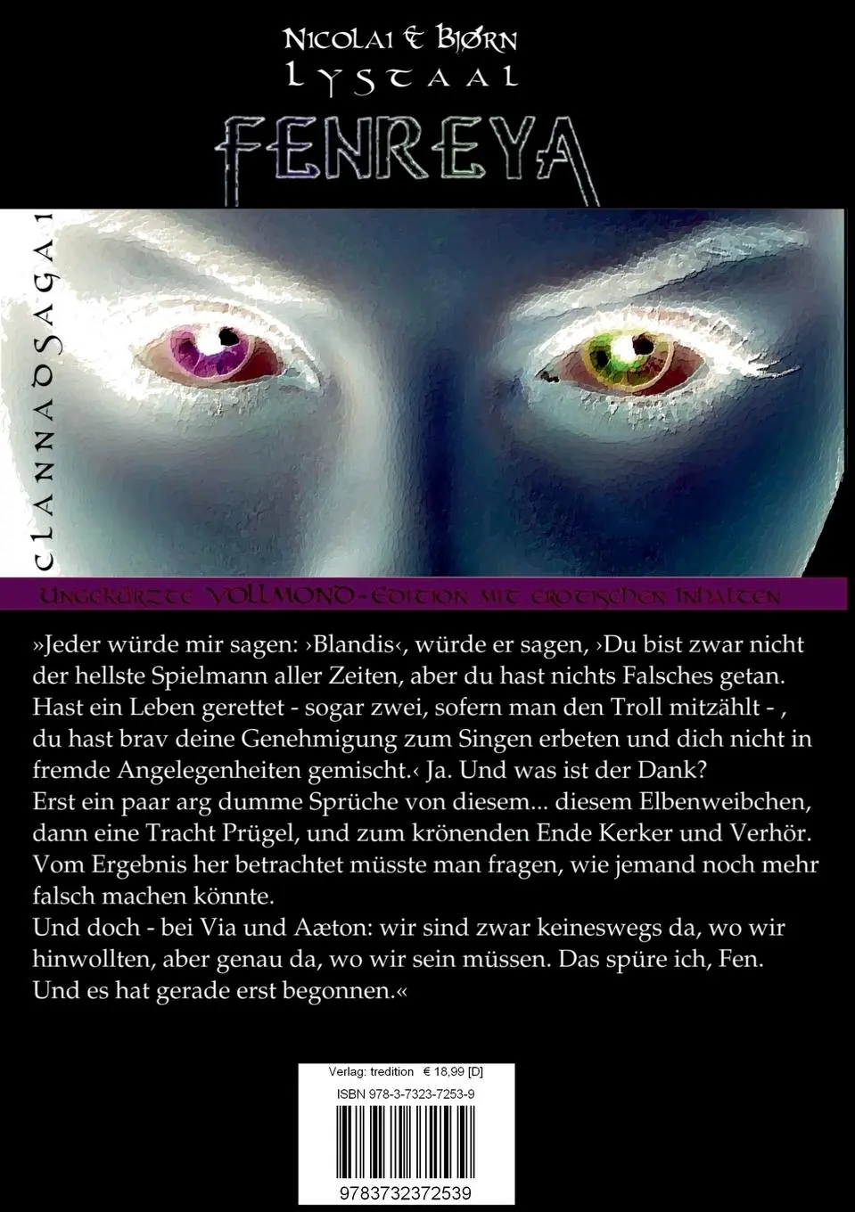 Rückseite: 9783732372539 | Fenreya - Die Monde aber sprachen | CLANNADSAGA 1 - VOLLMOND-Edition