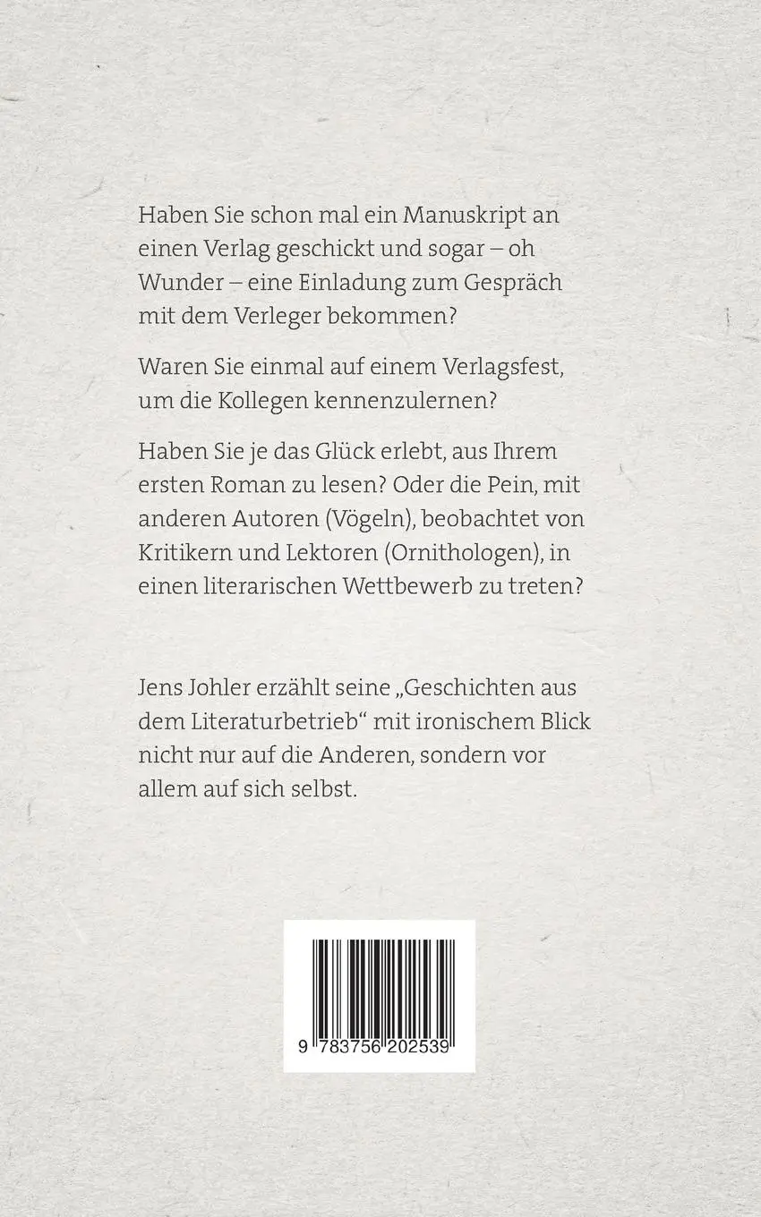 Rückseite: 9783756202539 | Beim Verleger | Geschichten aus dem Literaturbetrieb | Jens Johler