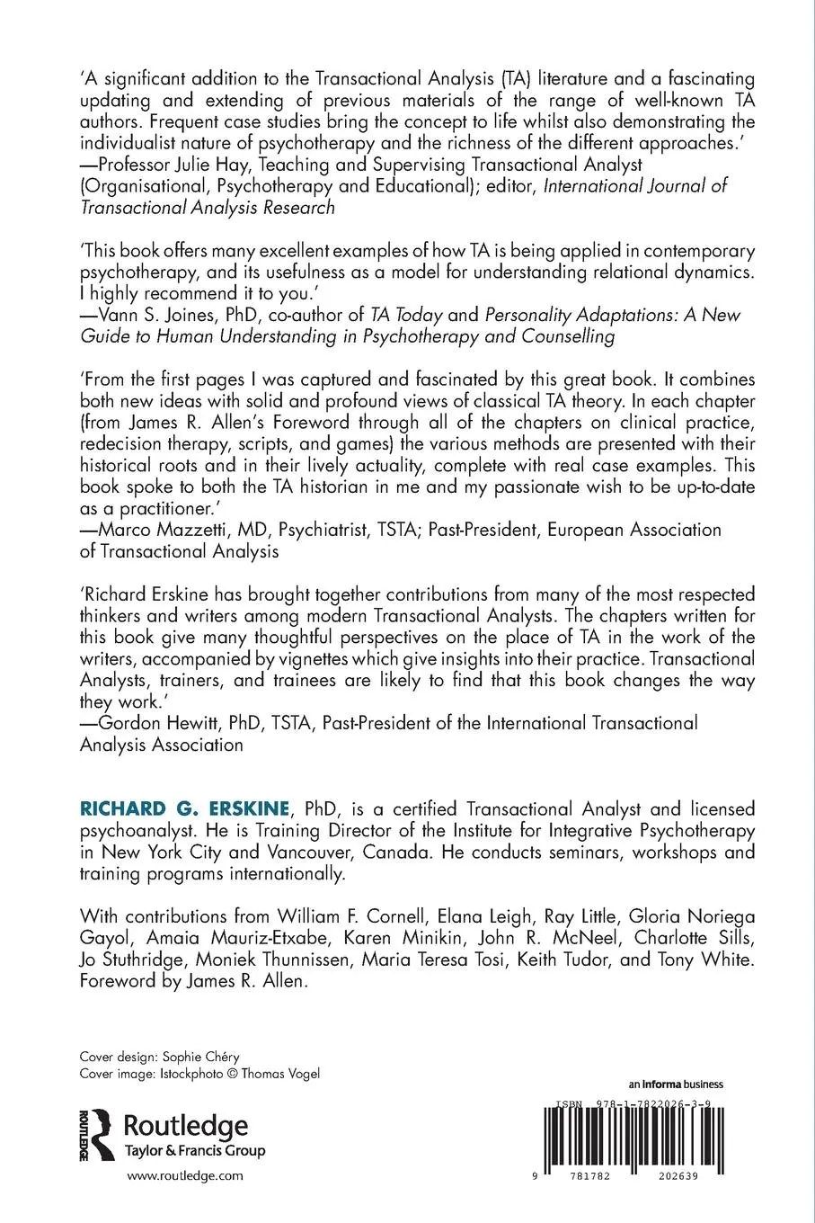 Rückseite: 9781782202639 | Transactional Analysis in Contemporary Psychotherapy | Erskine | Buch