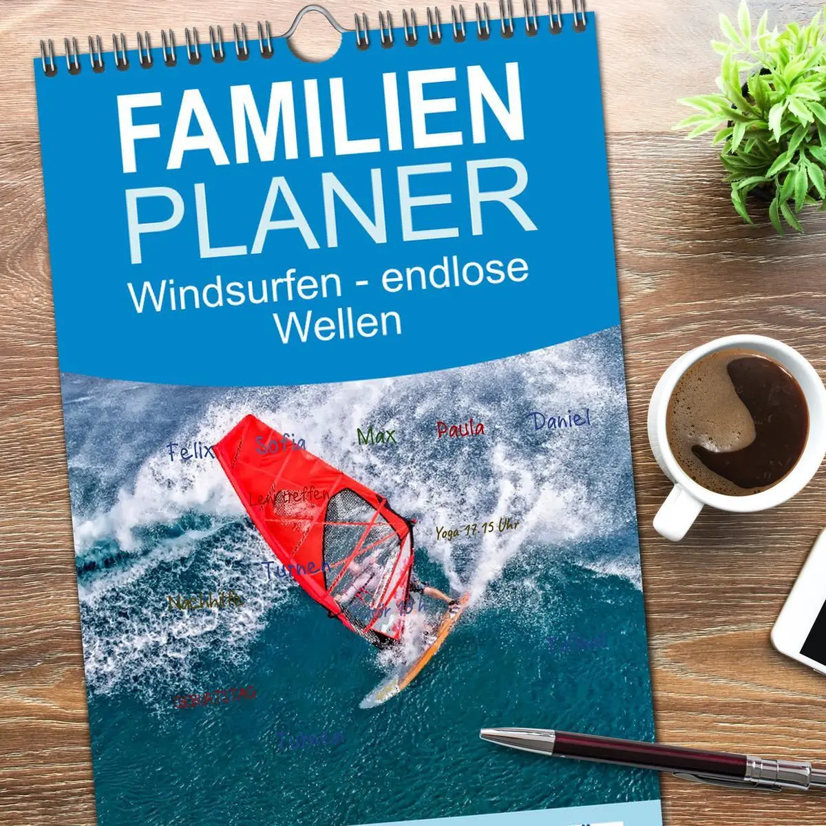 Bild: 9783516612639 | Familienplaner 2026 - Windsurfen - endlose Wellen mit 5 Spalten...