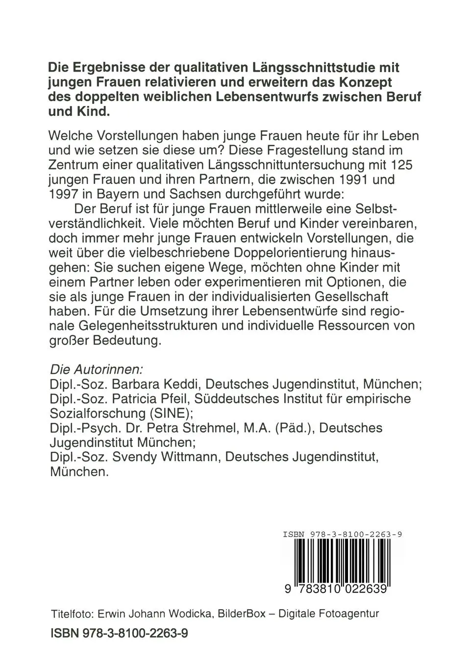 Rückseite: 9783810022639 | Lebensthemen junger Frauen - die andere Vielfalt weiblicher...