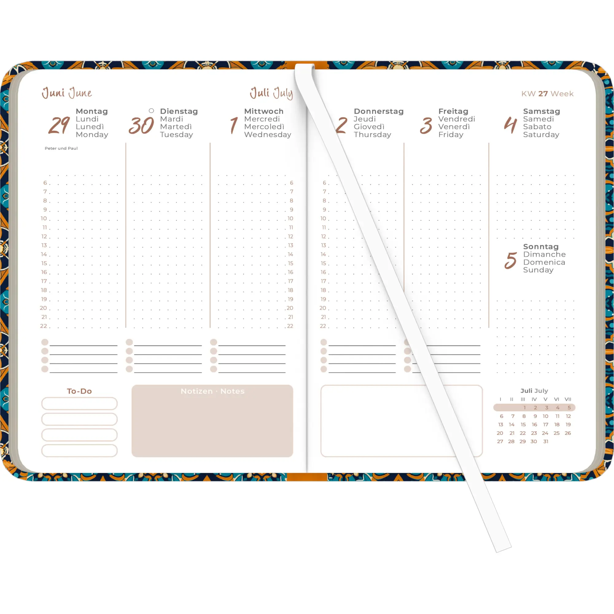 Bild: 4069095002739 | Lady Journal Oriental Pattern 2026 - Taschenkalender A6 (10,7x15,2...