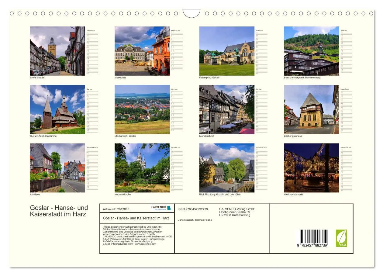 Bild: 9783457992739 | Goslar - Hanse- und Kaiserstadt im Harz (Wandkalender 2026 DIN A3...
