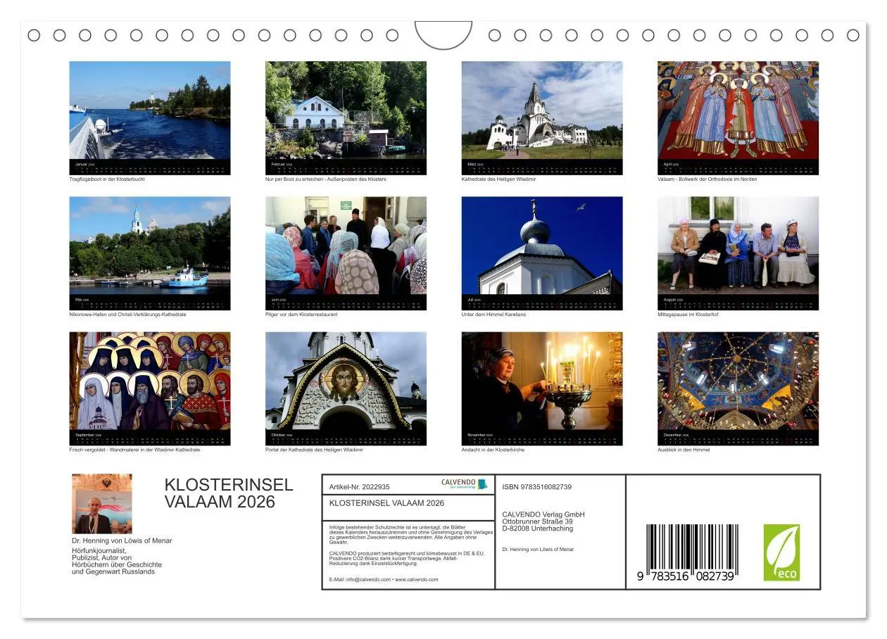 Bild: 9783516082739 | KLOSTERINSEL VALAAM 2026 (Wandkalender 2026 DIN A4 quer), CALVENDO...