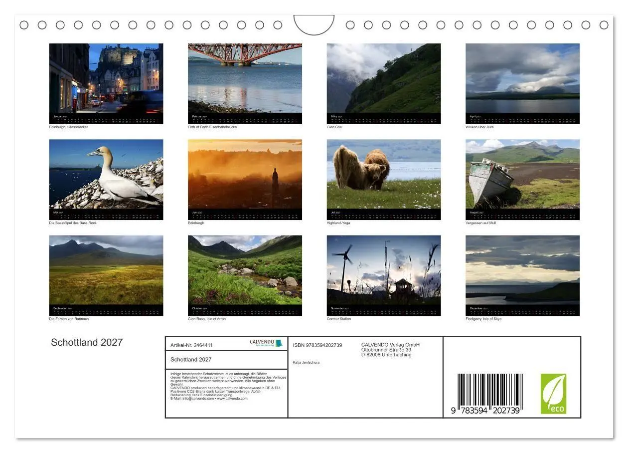 Bild: 9783594202739 | Schottland 2027 (Wandkalender 2027 DIN A4 quer), CALVENDO...