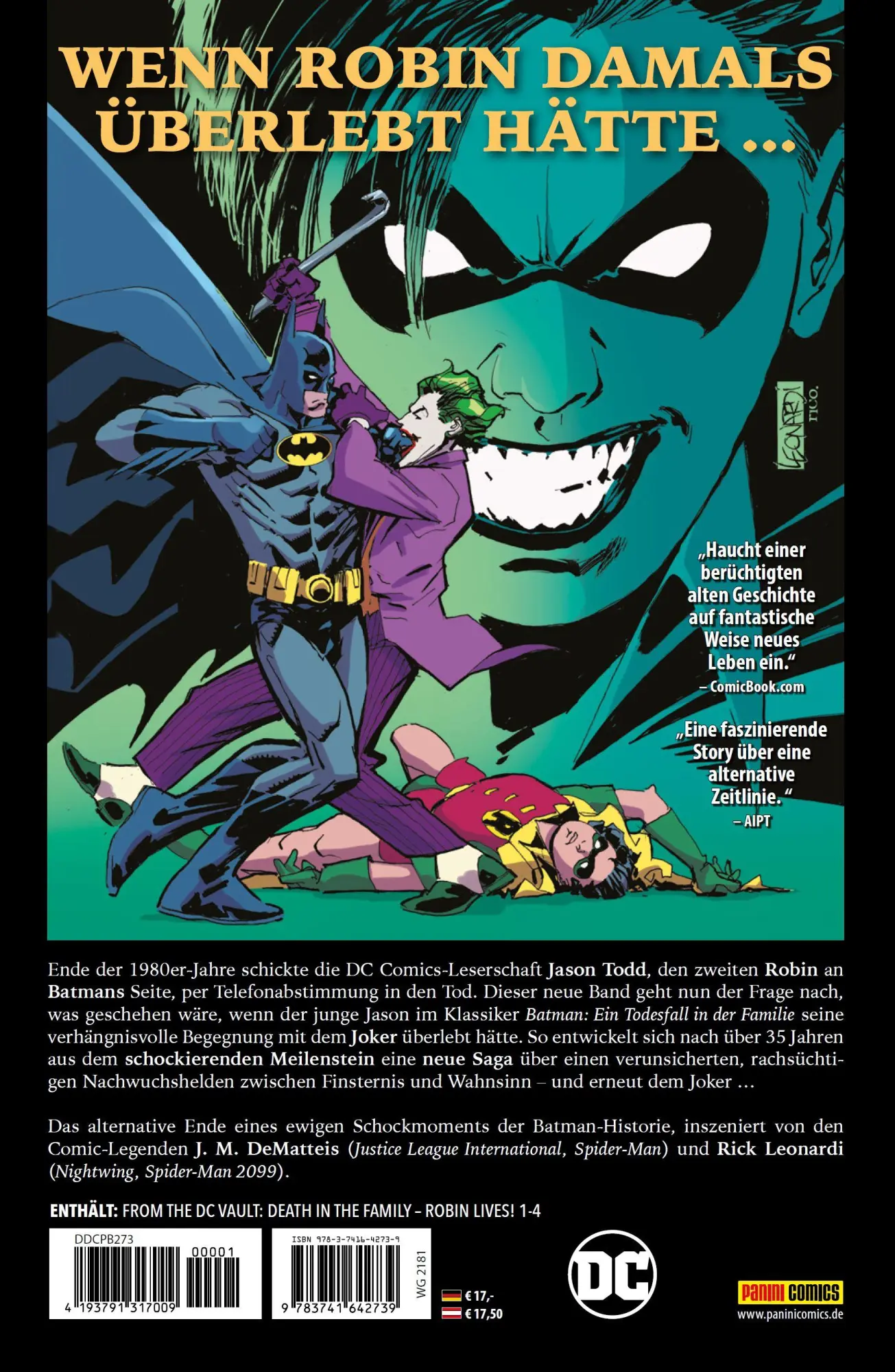 Rückseite: 9783741642739 | Batman: Ein Todesfall in der Familie - Robin lebt! | Dematteis (u. a.)