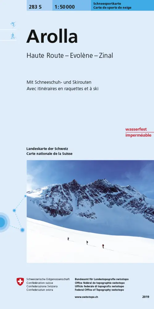 Cover: 9783302202839 | 283S Arolla Schneesportkarte | Haute Route - Evolène - Zinal | Gefalzt