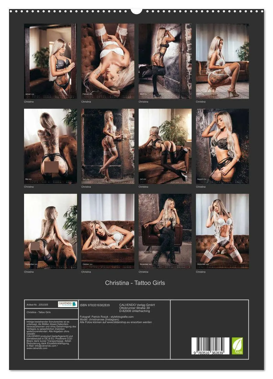 Bild: 9783516382839 | Christina - Tattoo Girls (hochwertiger Premium Wandkalender 2026...
