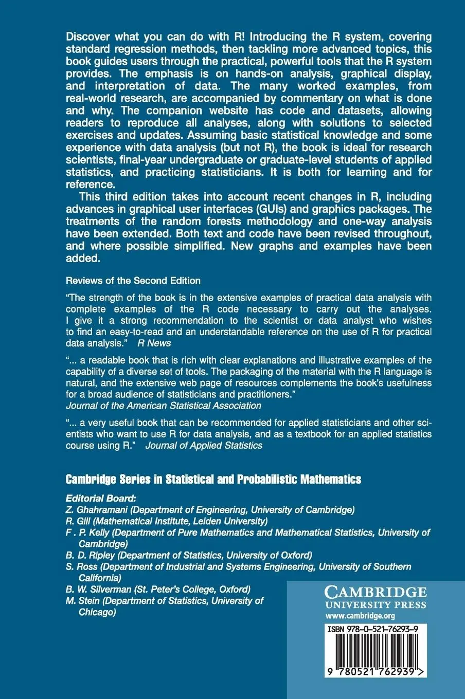 Rückseite: 9780521762939 | Data Analysis and Graphics Using R | John Maindonald | Buch | Englisch