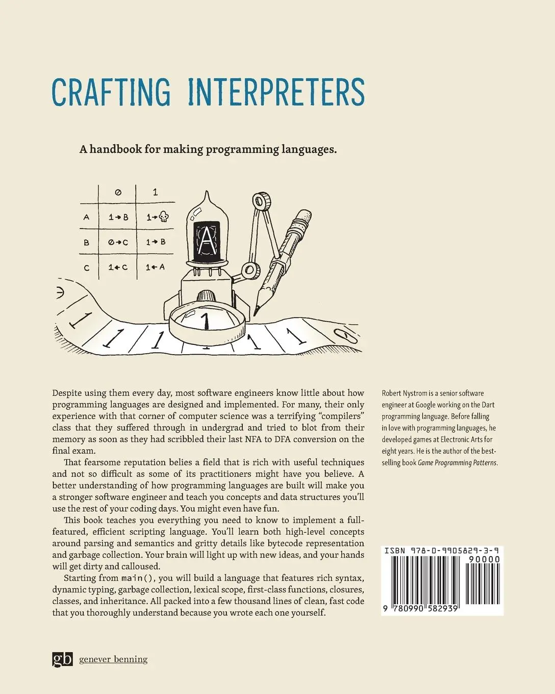 Rückseite: 9780990582939 | Crafting Interpreters | Robert Nystrom | Taschenbuch | Englisch | 2021