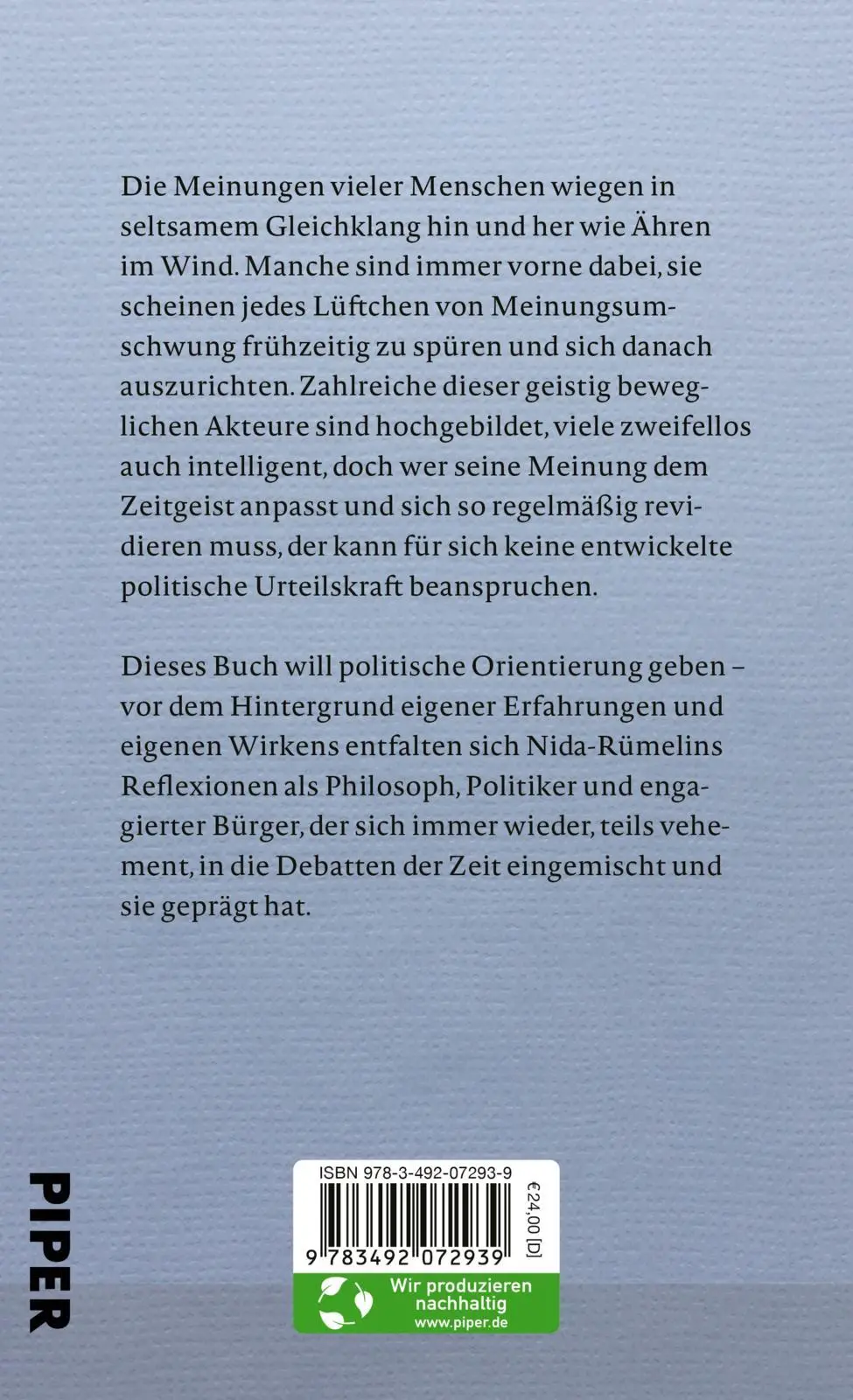 Rückseite: 9783492072939 | Ähren im Wind | Politische Orientierung in fordernder Zeit | Buch