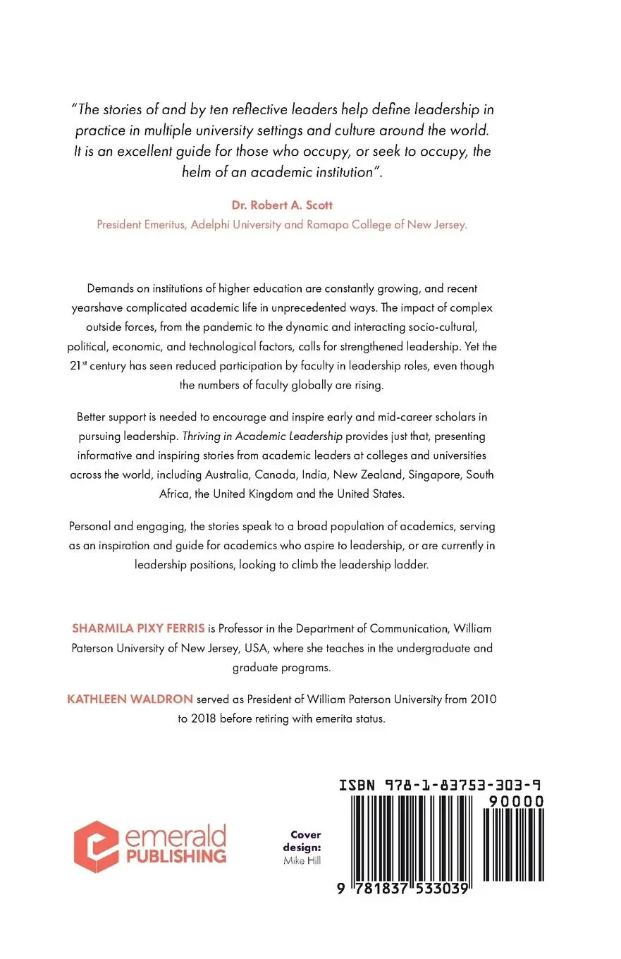 Rückseite: 9781837533039 | Thriving in Academic Leadership | Surviving And Thriving In Academia