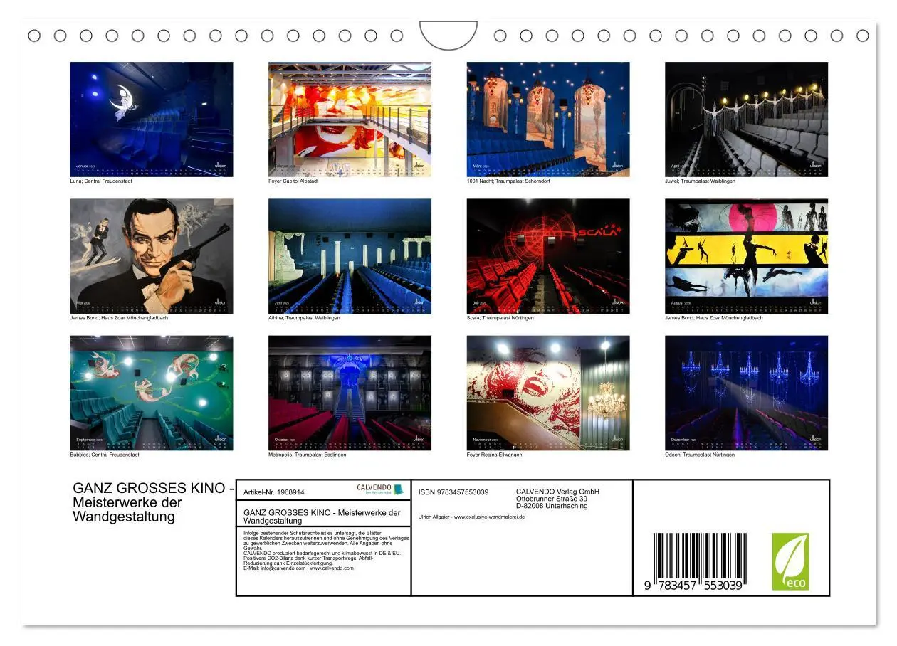 Bild: 9783457553039 | GANZ GROSSES KINO - Meisterwerke der Wandgestaltung (Wandkalender...