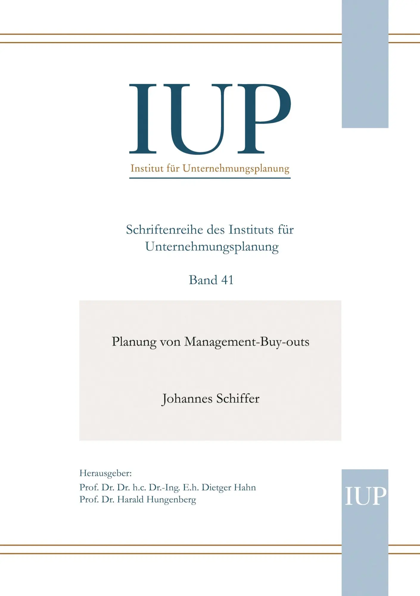 Cover: 9783833443039 | Planung von Management-Buy-outs | Johannes Schiffer | Taschenbuch