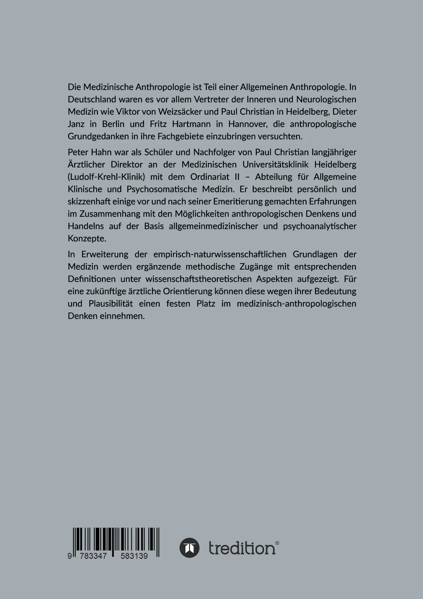 Rückseite: 9783347583139 | Die anthropologische Zukunft | Entwicklungslinien für die Medizin