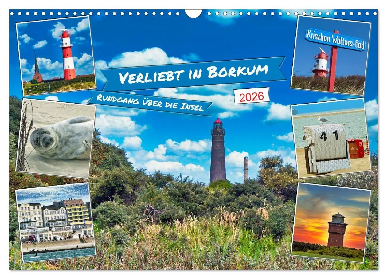 Cover: 9783457303139 | Verliebt in Borkum (Wandkalender 2026 DIN A3 quer), CALVENDO...
