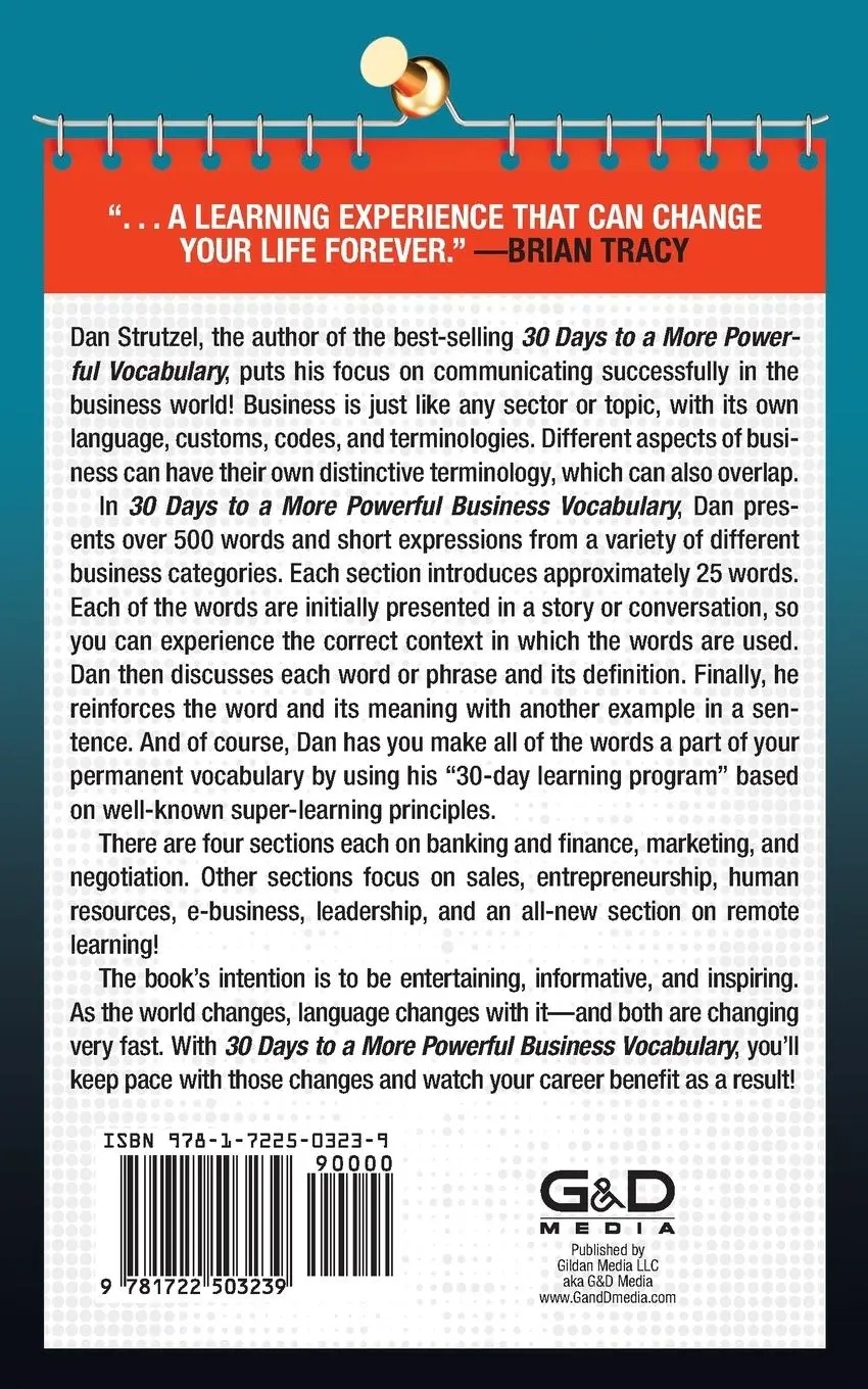 Rückseite: 9781722503239 | 30 Days to a More Powerful Business Vocabulary | Dan Strutzel | Buch
