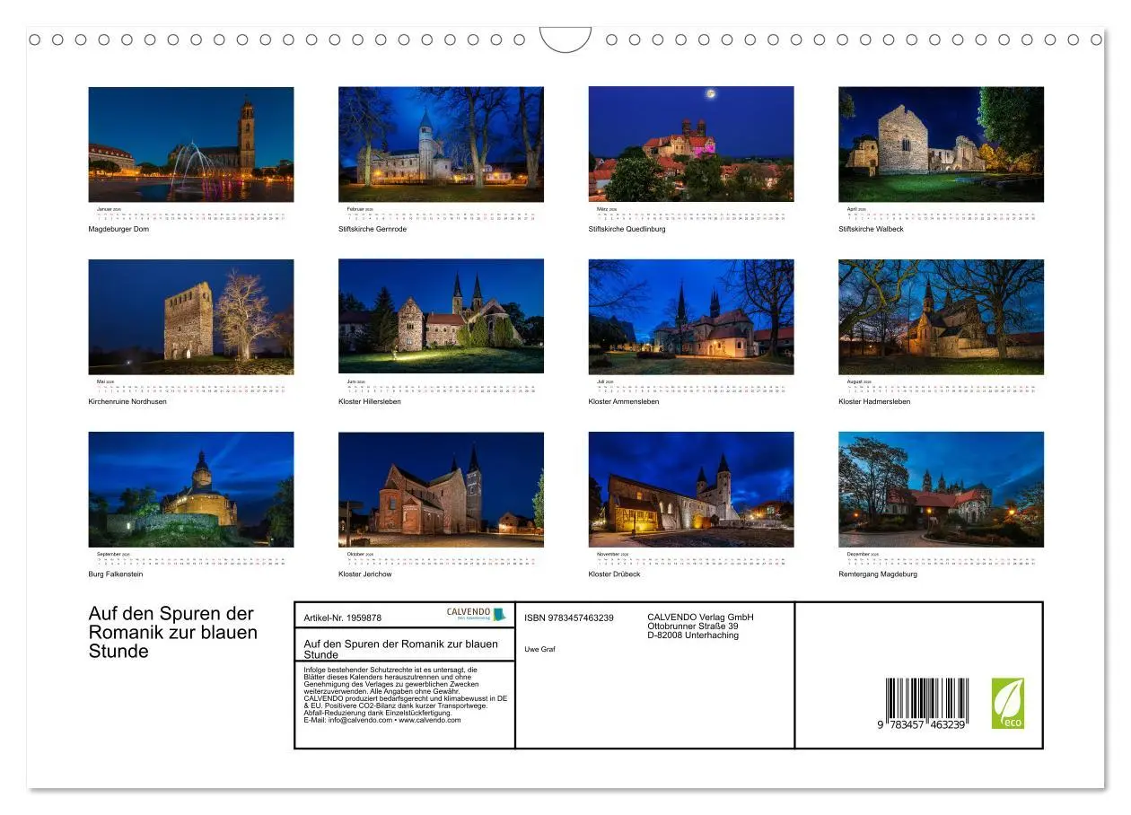 Bild: 9783457463239 | Auf den Spuren der Romanik zur blauen Stunde (Wandkalender 2026 DIN...