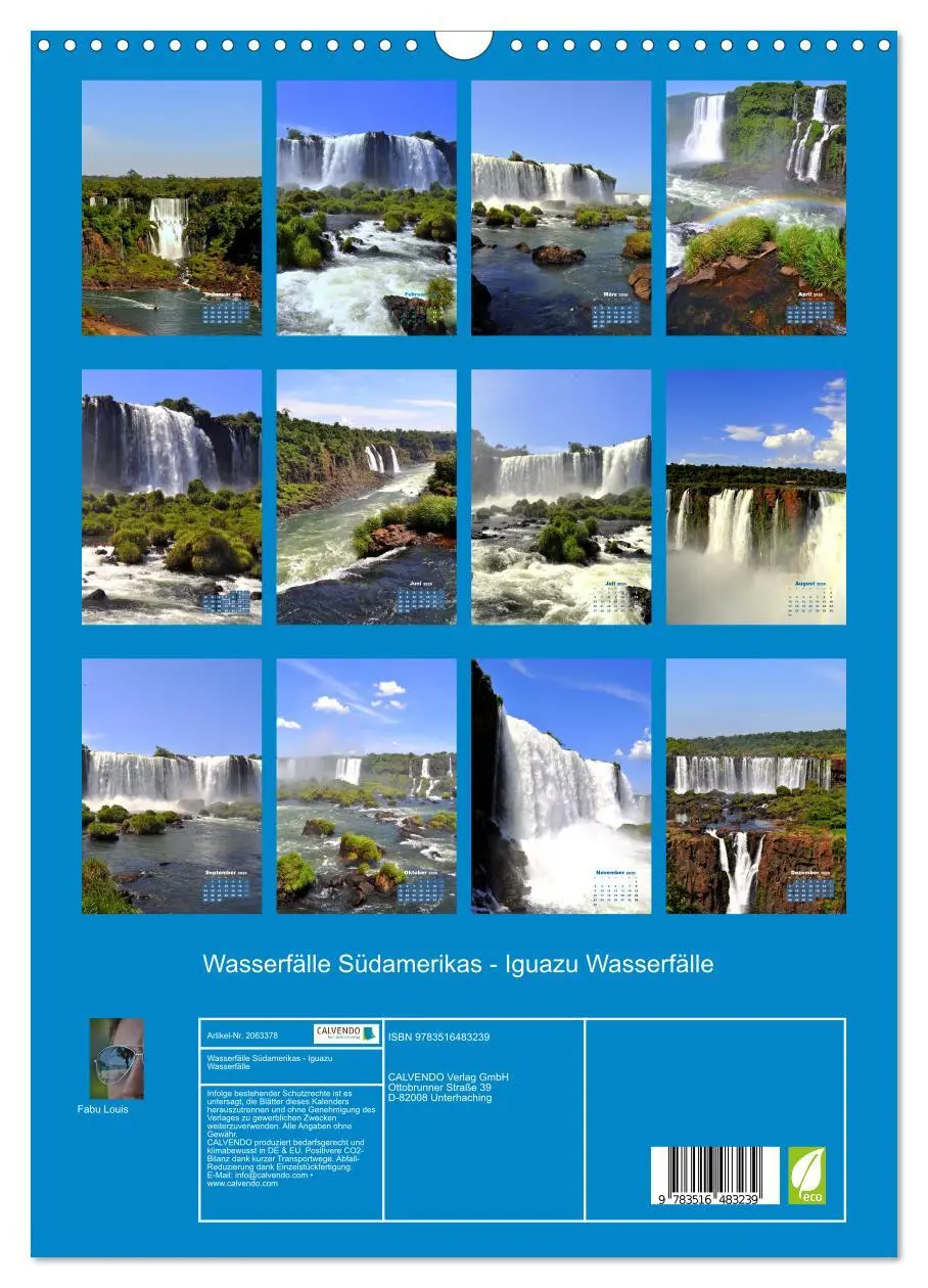 Bild: 9783516483239 | Wasserfälle Südamerikas - Iguazu Wasserfälle (Wandkalender 2026 DIN...