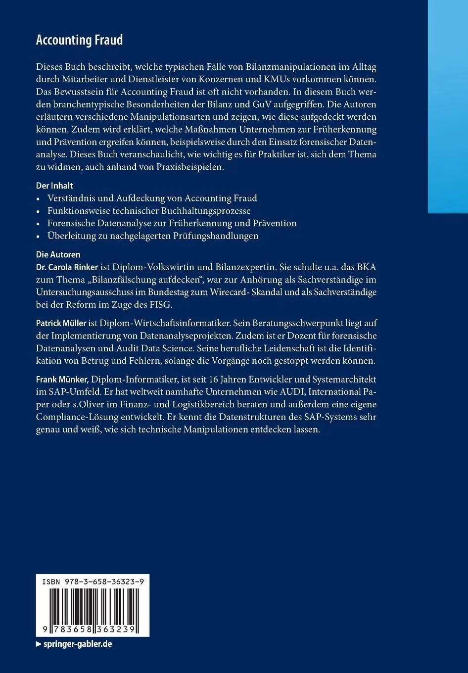 Rückseite: 9783658363239 | Accounting Fraud | Carola Rinker (u. a.) | Taschenbuch | Paperback
