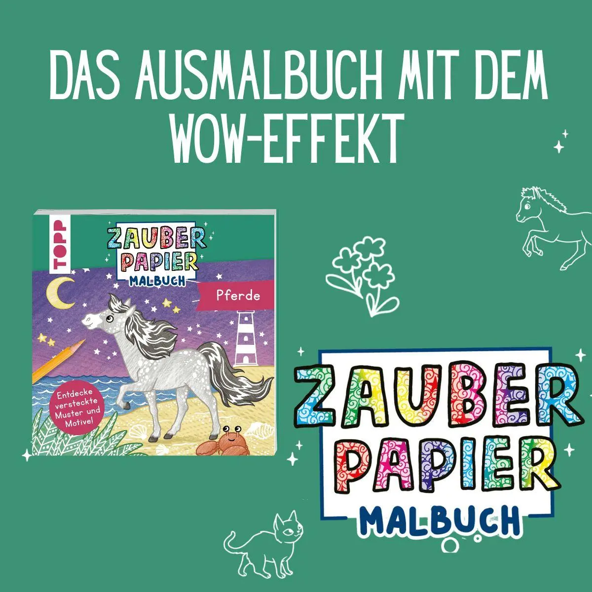 Bild: 9783735893239 | Zauberpapier Malbuch Pferde | Entdecke versteckte Muster und Motive!