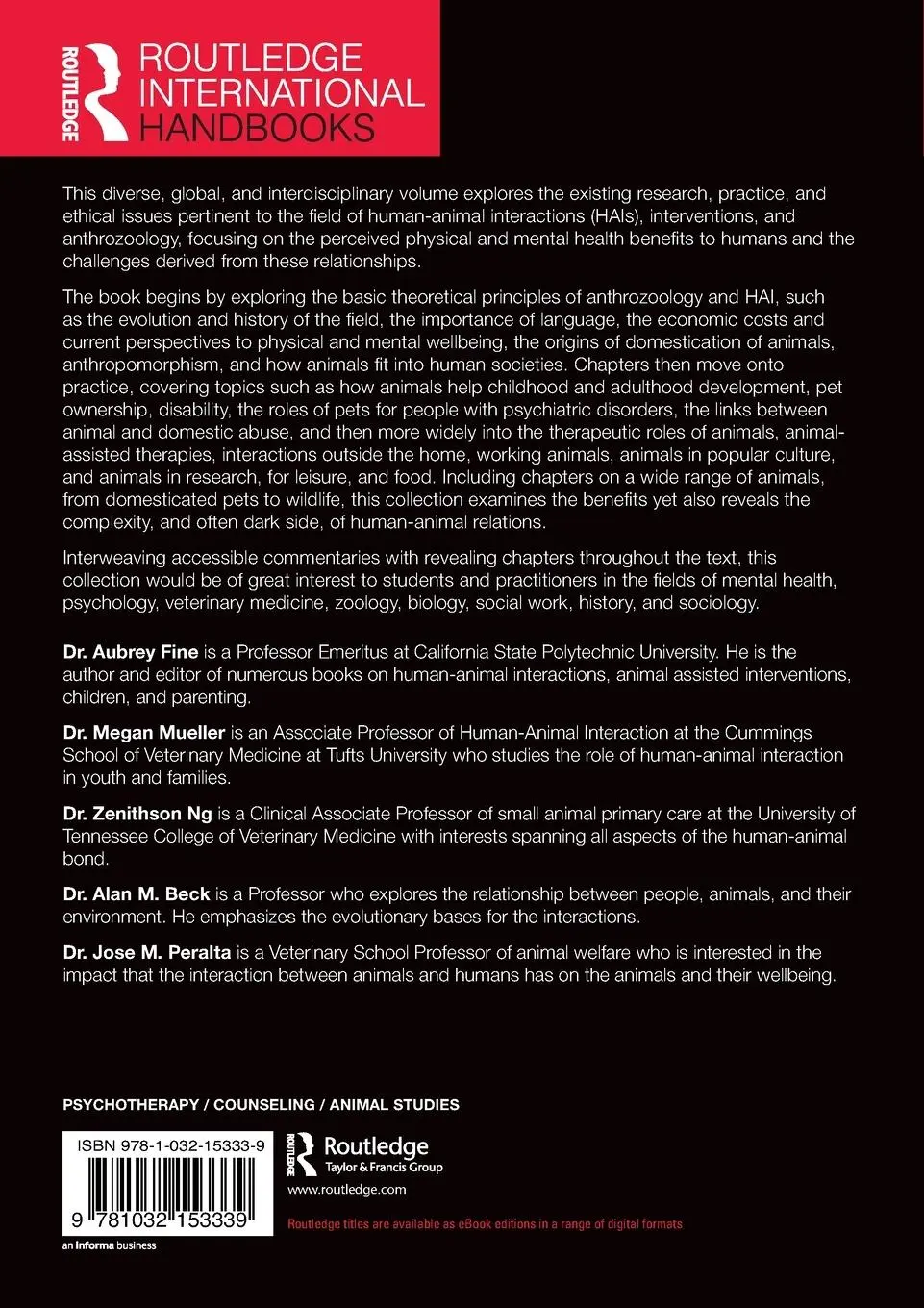 Rückseite: 9781032153339 | The Routledge International Handbook of Human-Animal Interactions...