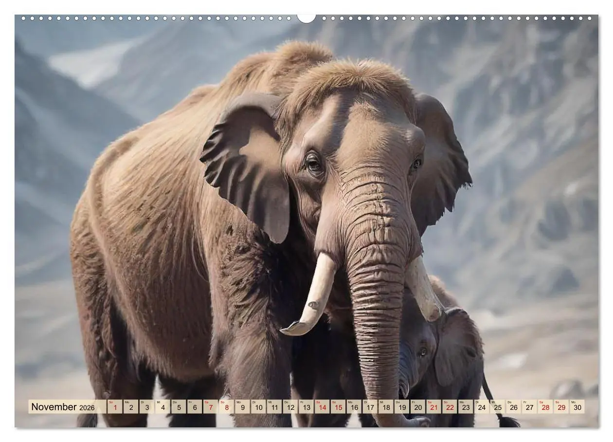 Bild: 9783457383339 | Riesen der Eiszeit - Ein Jahr voller Mammut Momente (Wandkalender...