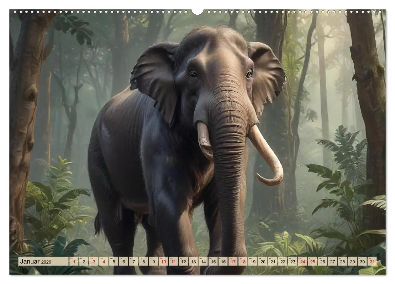 Bild: 9783457383339 | Riesen der Eiszeit - Ein Jahr voller Mammut Momente (Wandkalender...