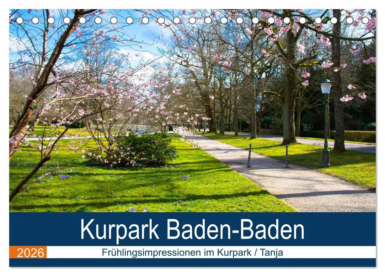 Cover: 9783457833339 | Kurpark Baden-Baden (Tischkalender 2026 DIN A5 quer), CALVENDO...