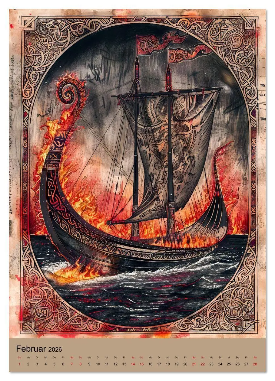 Bild: 9783516613339 | Wikinger - Mythologie - Götter, Runen und Legenden (Wandkalender...