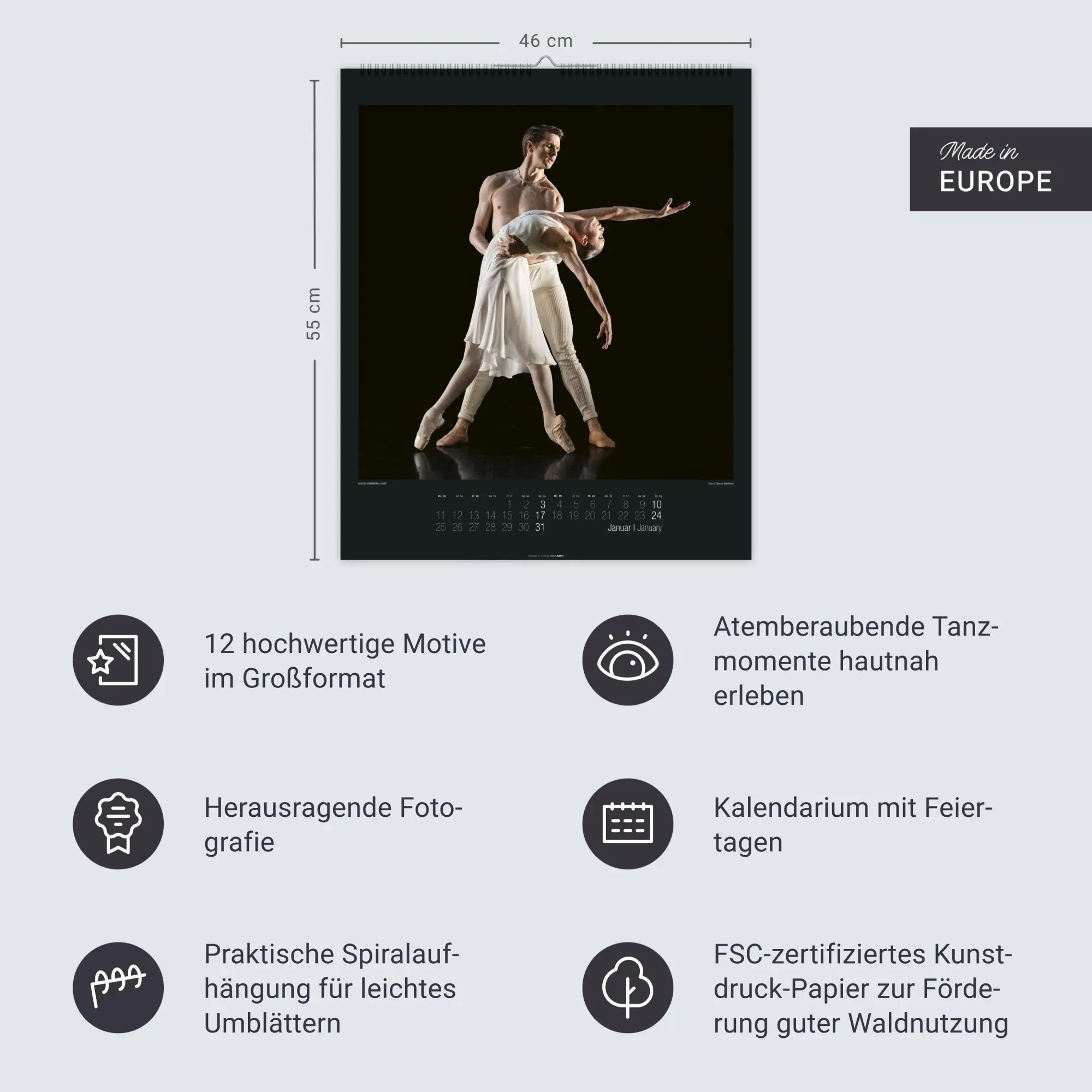 Bild: 9783839903339 | Stuttgarter Ballett Kalender 2027 | Tamas/Weißbrod, Bernd Detrich