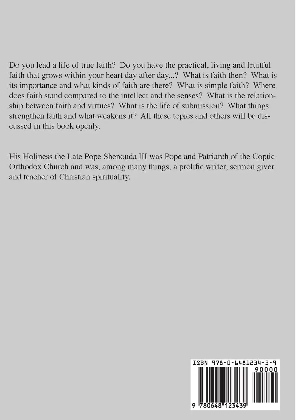 Rückseite: 9780648123439 | Life of Faith Edited | H. H. Pope Shenouda Iii | Taschenbuch | 2018