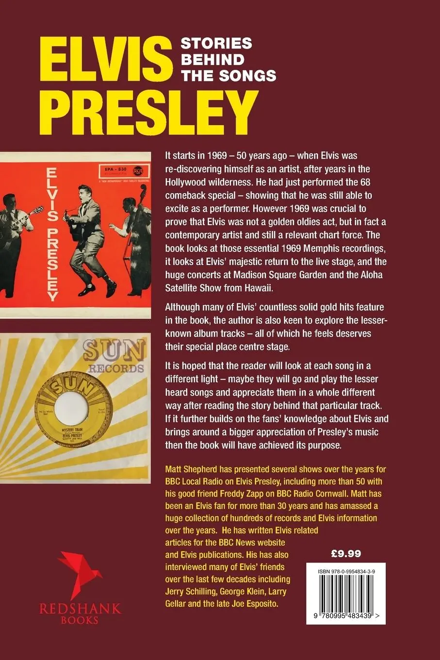 Rückseite: 9780995483439 | Elvis Presley | Stories Behind the Songs | Matt Shepherd | Taschenbuch