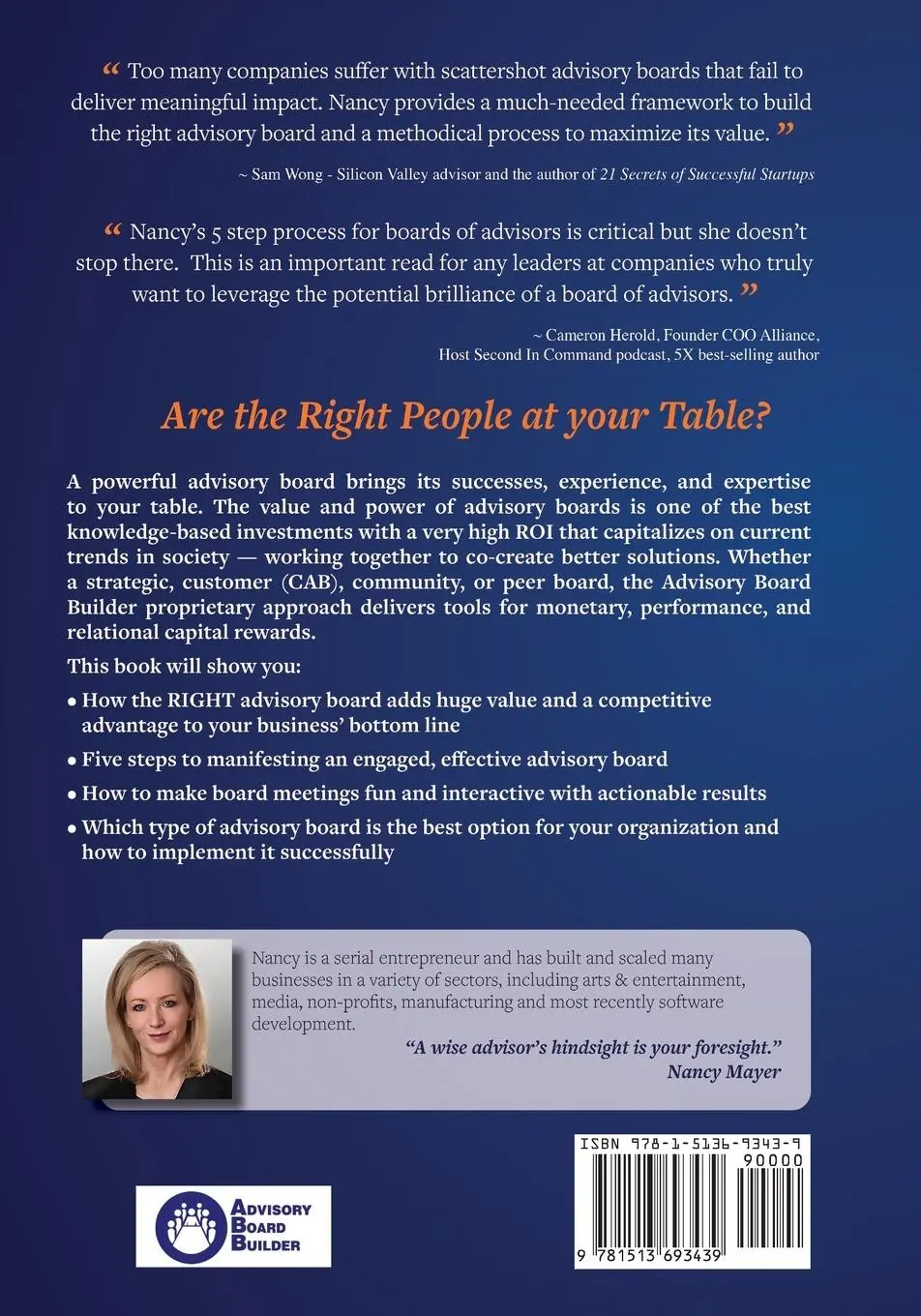 Rückseite: 9781513693439 | The Advisory Board Playbook | Nancy Mayer | Taschenbuch | Englisch