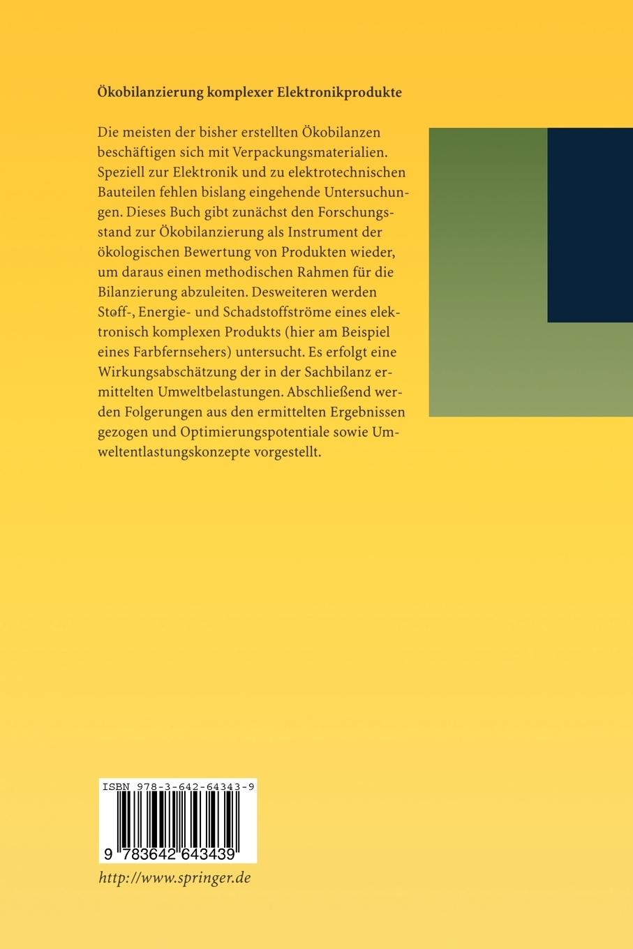 Rückseite: 9783642643439 | Ökobilanzierung komplexer Elektronikprodukte | Behrendt (u. a.) | Buch