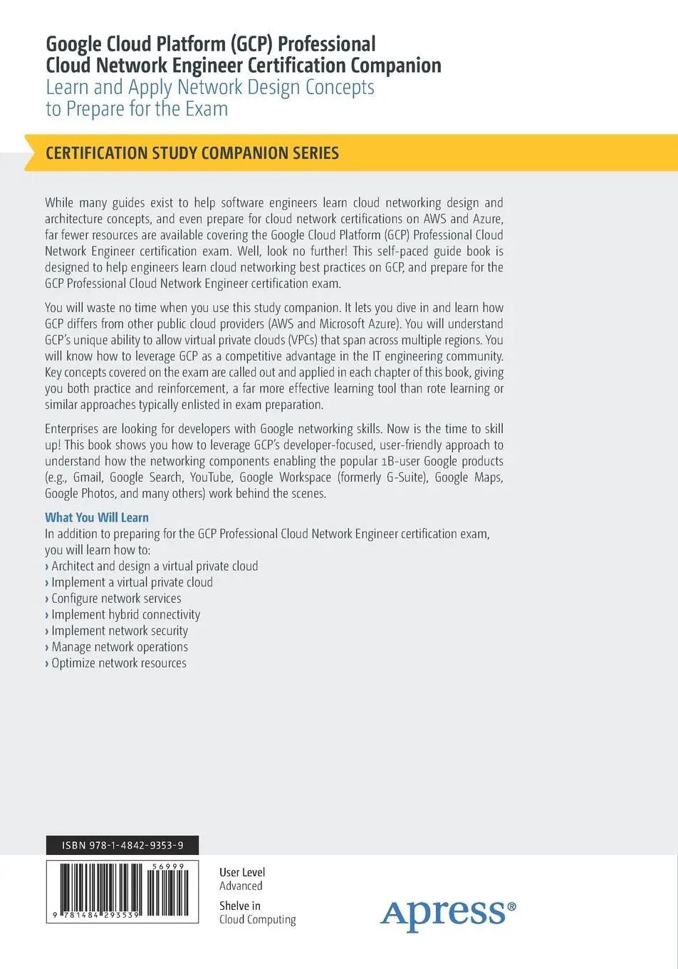 Rückseite: 9781484293539 | Google Cloud Platform (GCP) Professional Cloud Network Engineer...