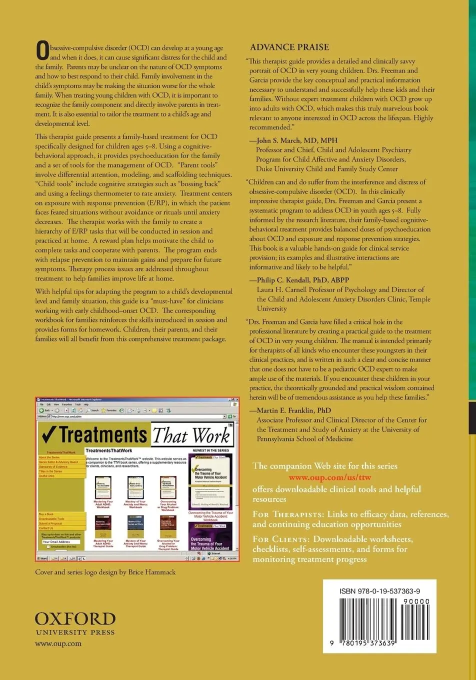 Rückseite: 9780195373639 | Family-Based Treatment for Young Children with OCD | Therapist Guide
