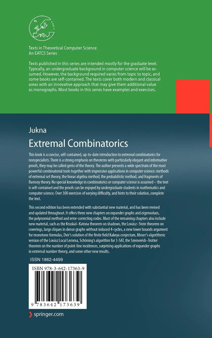 Rückseite: 9783642173639 | Extremal Combinatorics | With Applications in Computer Science | Jukna