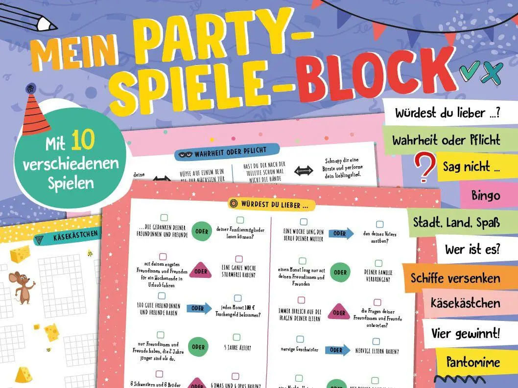 Cover: 9783849943639 | Mein Party-Spiele-Block | Taschenbuch | 80 S. | Deutsch | 2026