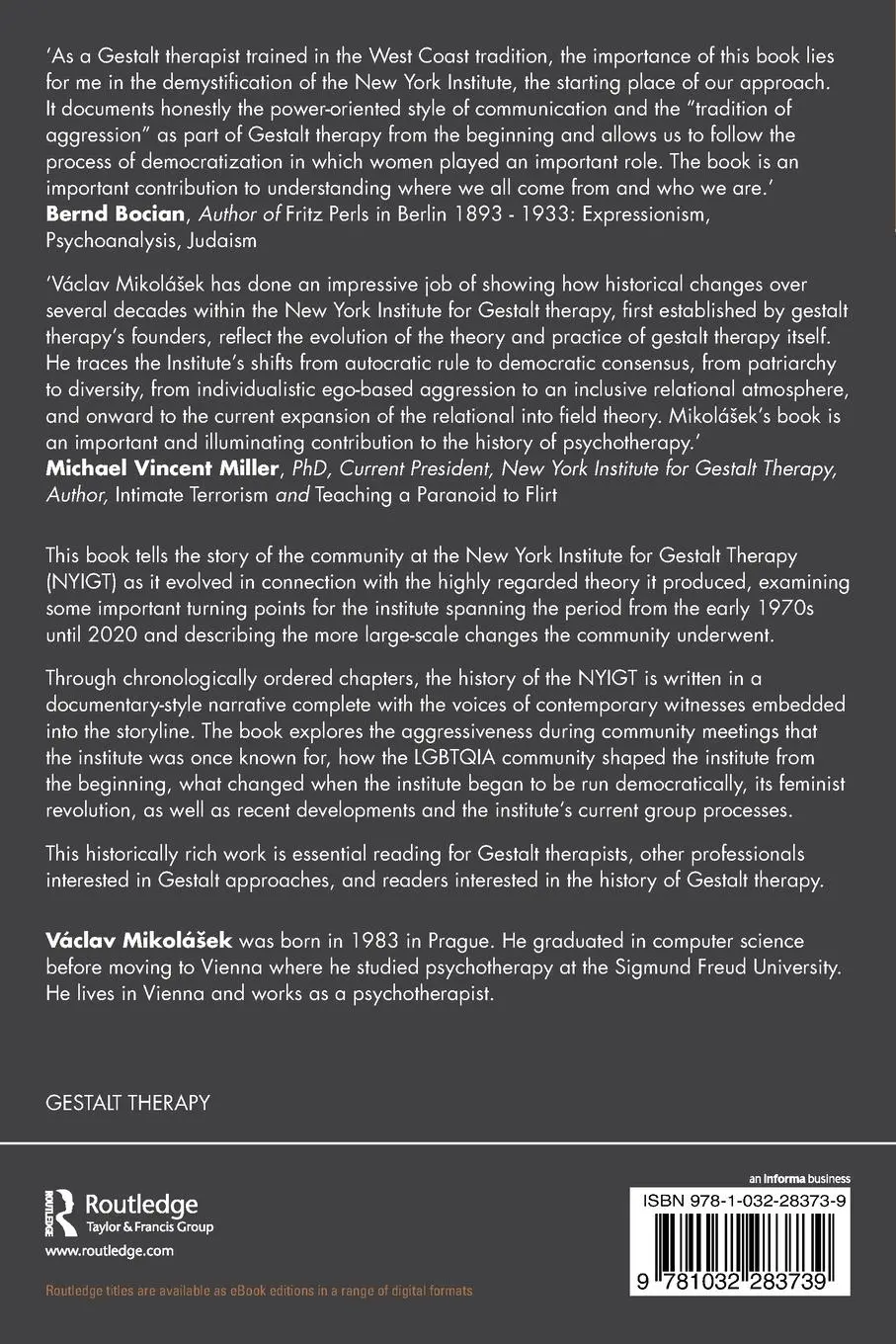 Rückseite: 9781032283739 | The History, Theory and Community of Gestalt Therapy | Mikolá¿ek