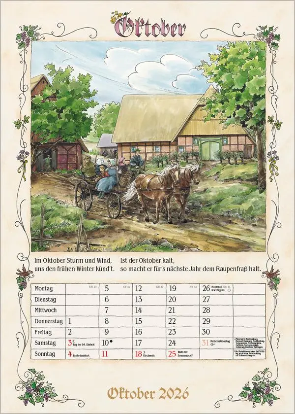 Bild: 9783731883739 | Bauernkalender 2026 | Verlag Korsch | Kalender | 13 S. | Deutsch