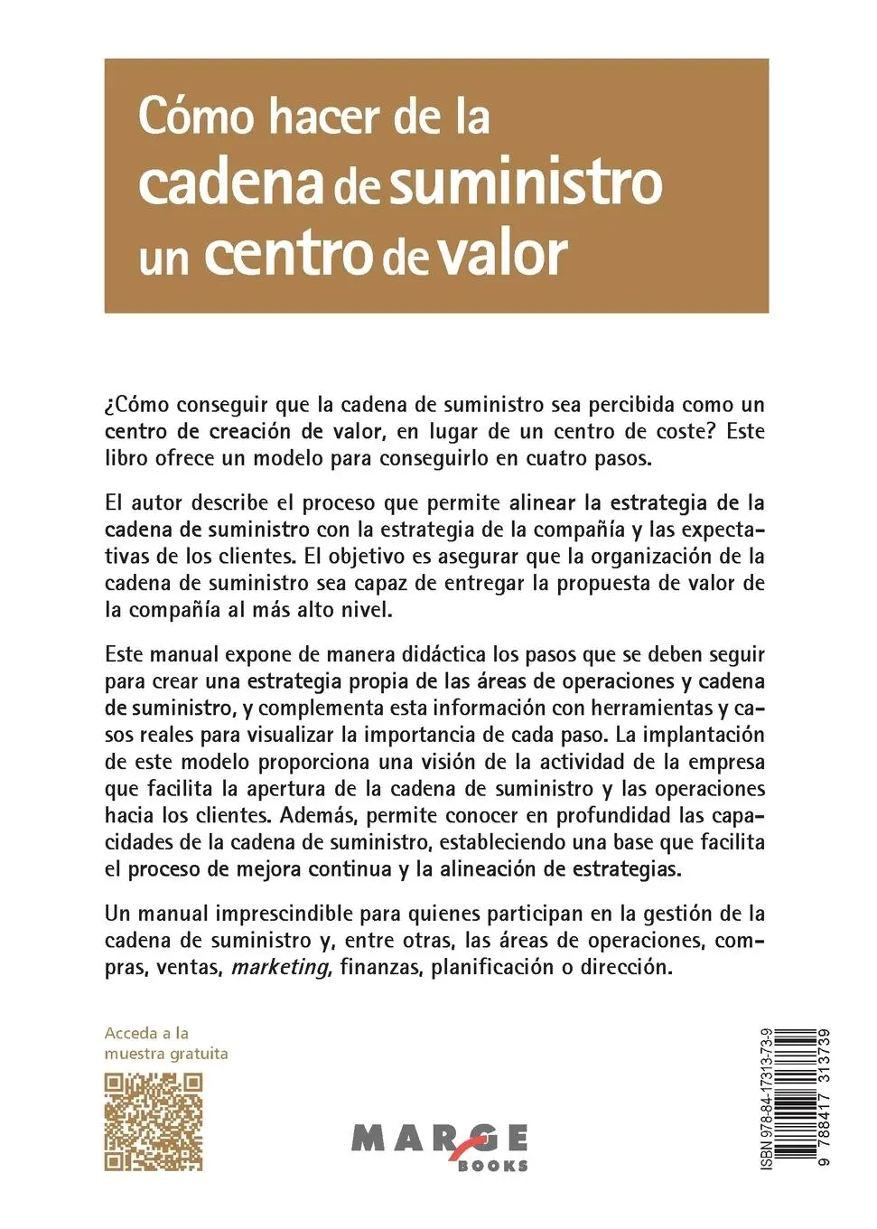 Rückseite: 9788417313739 | Cómo hacer de la cadena de suministro un centro de valor | Corral