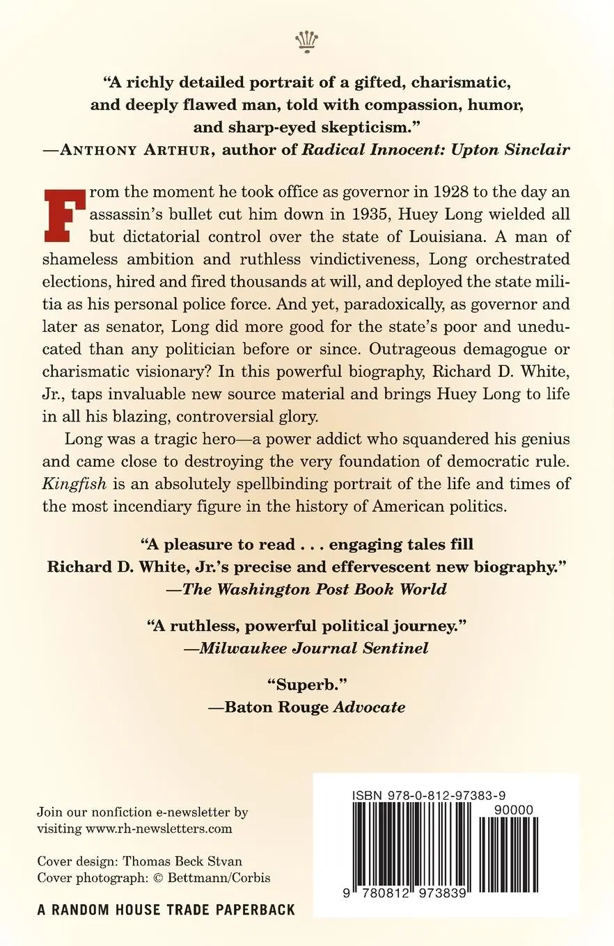 Rückseite: 9780812973839 | Kingfish | The Reign of Huey P. Long | Richard D. White | Taschenbuch