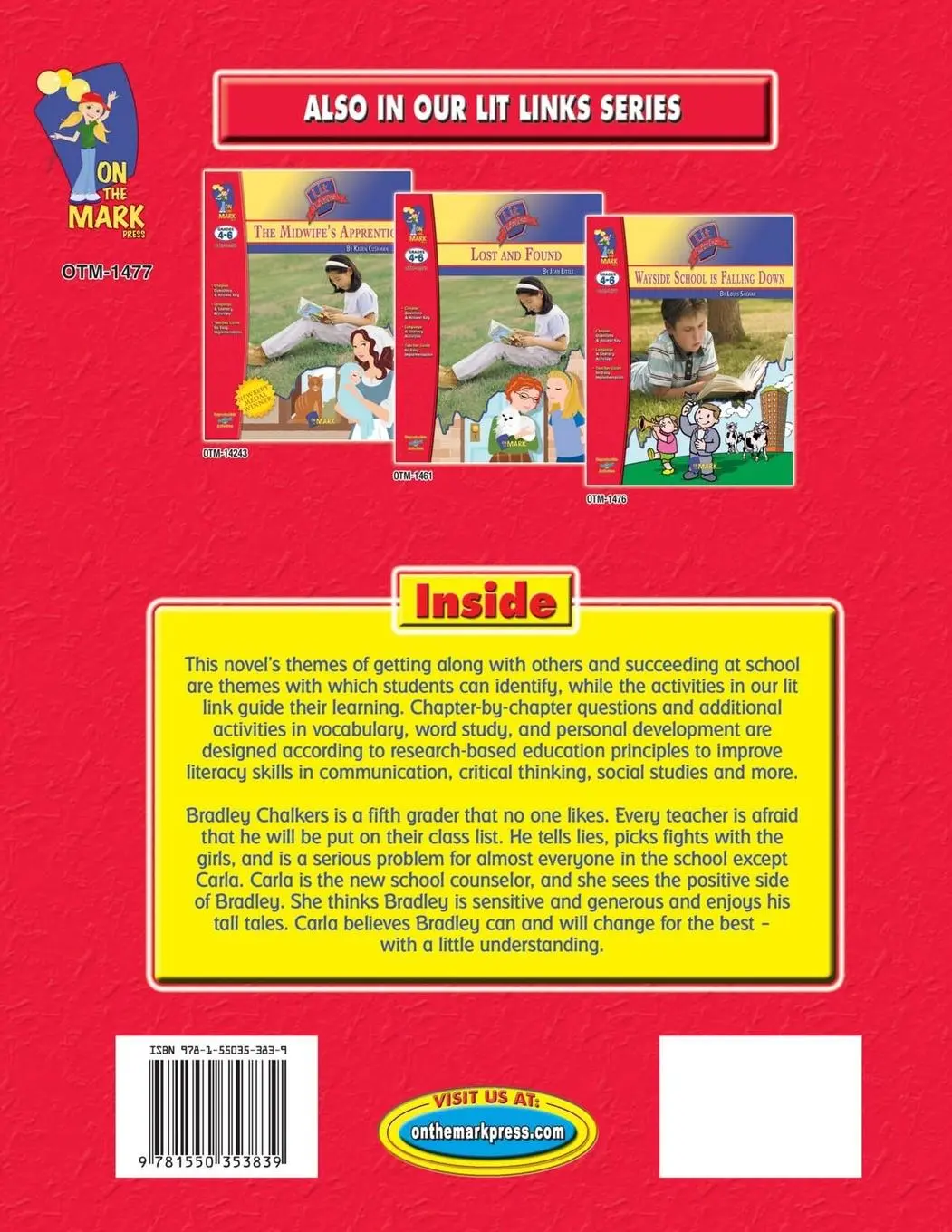 Rückseite: 9781550353839 | There's a Boy in the Girls' Bathroom, by Louis Sachar Lit Link...