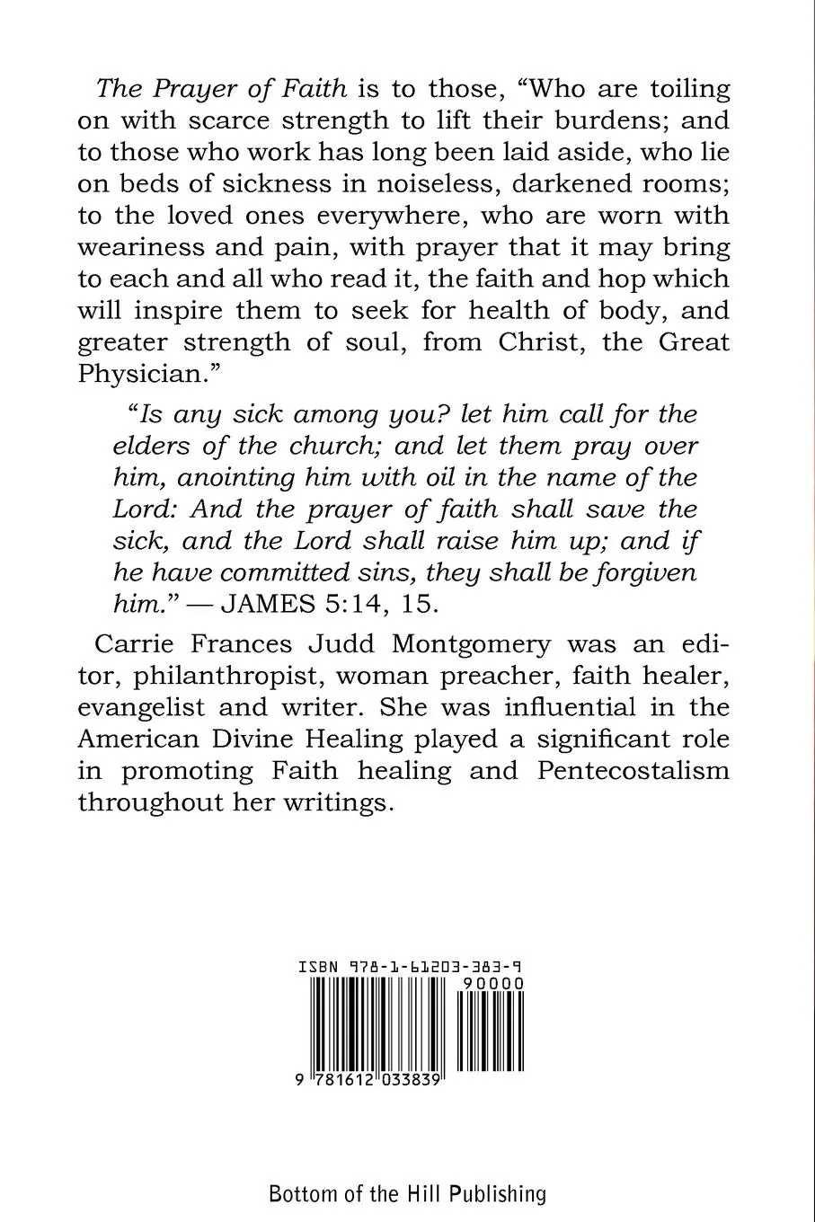 Rückseite: 9781612033839 | The Prayer of Faith | Carrie Judd Montgomery | Taschenbuch | Englisch