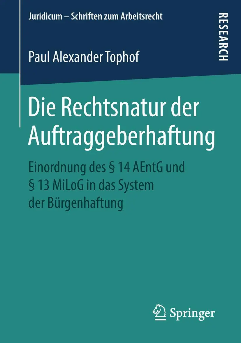 Cover: 9783658233839 | Die Rechtsnatur der Auftraggeberhaftung | Paul Alexander Tophof | Buch